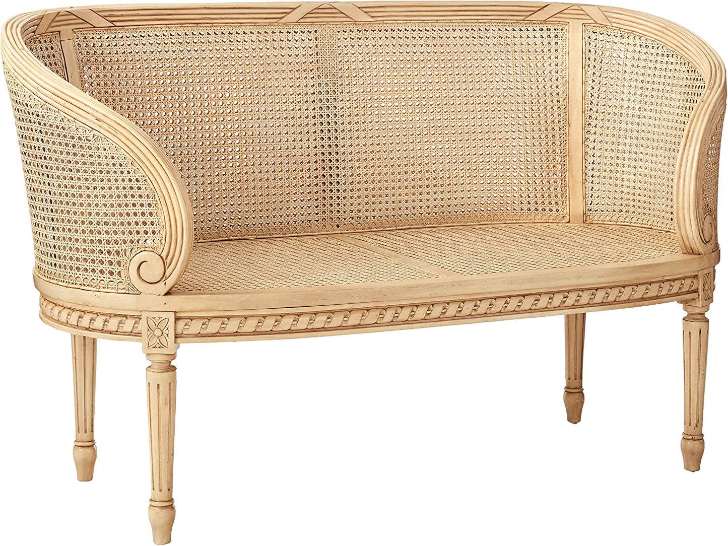 French Rattan Bench